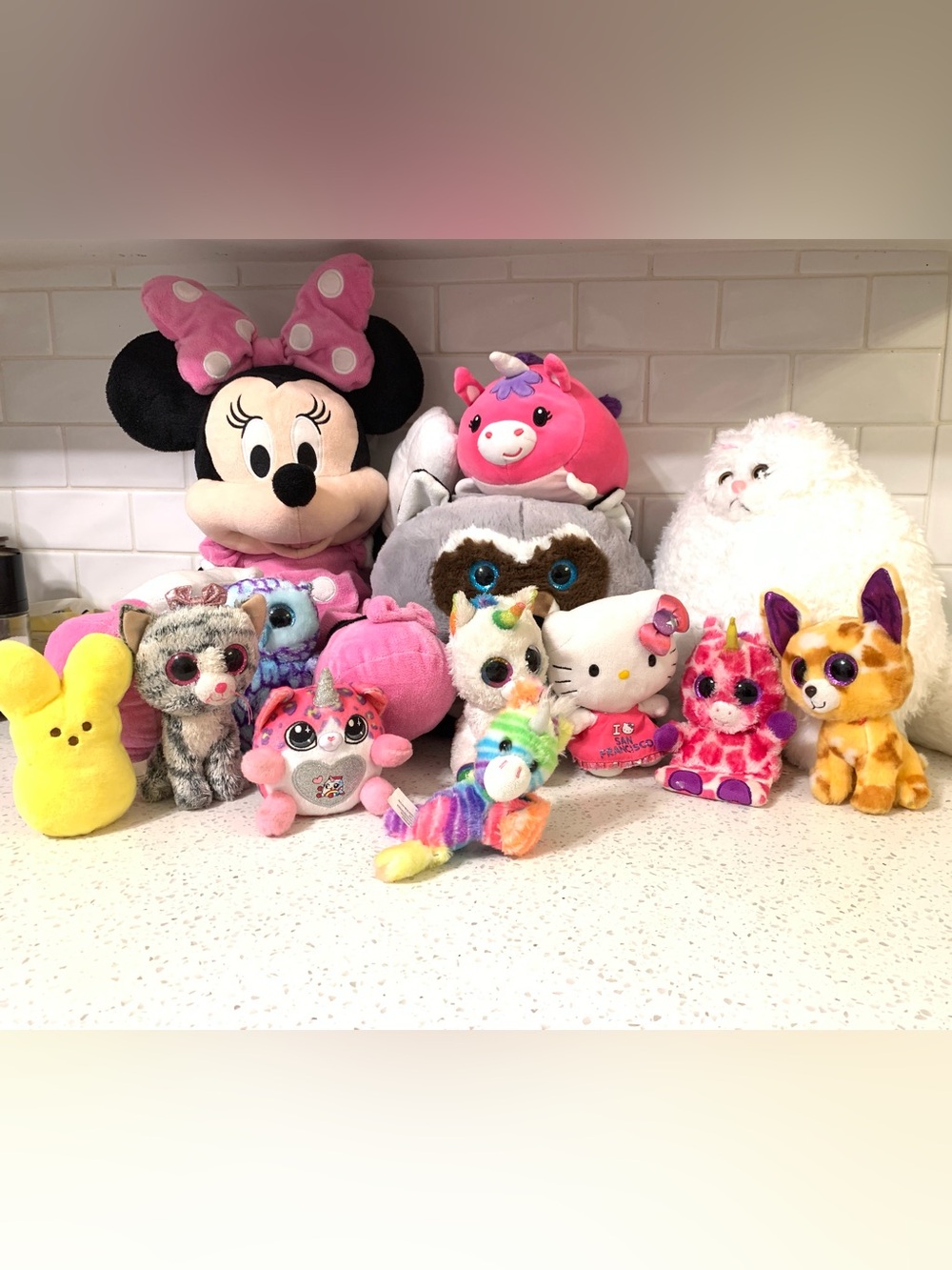 Assorted Soft, Cute & Bright Plushie Toy Lot